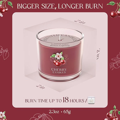 Cherry Candle, Scented Candles Gifts for Women, Candles Gift Set for Her, 3 Scented Votive Candles, Birthday Gifts for Women/Men (Red, 7 oz)