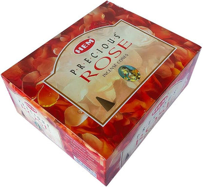Precious Rose Incense Cones and Cone Incense Burner Bundle Insence Insense Hem Incense