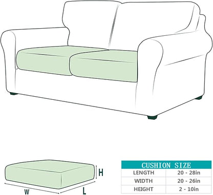 HOOBUY Waterproof Couch Cushion Cover 2Pieces Stretch Sofa Slipcovers Furniture Protector with Elastic Suitable for Loveseat,2 Seater Sofa (2, Camel)