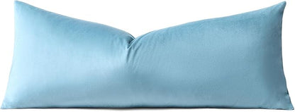 Artscope Luxury Velvet Lumbar Pillow Cover Super Soft Decorative Rectangle Throw Pillow Covers Case Cushion Covers for Sofa Couch Bedroom Car Decor 14x36 Inch Light Blue