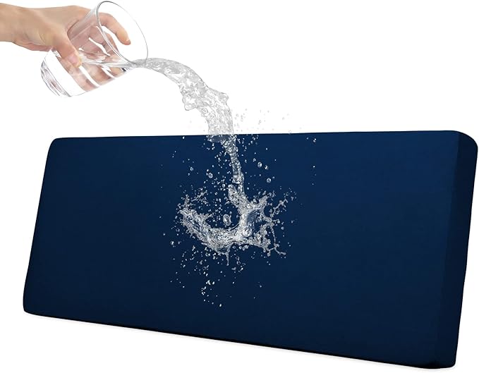 Easy-Going 100% Waterproof Oversized Sofa Seat Cushion Slipcovers Couch Cushion Cover Stretch Furniture Protector for Kids, Pets (Oversized Sofa Cushion, Navy)