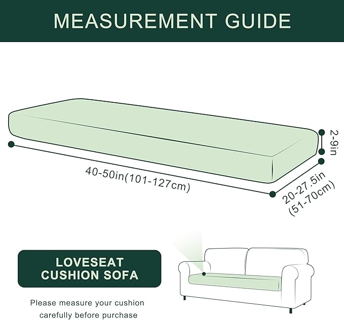 CHUN YI Stretch Loveseat Couch Cushion Cover Suitable for 2 Settee, Sofa Seat Slipcover with Spandex Jacquard Fabric(Medium,Teal)