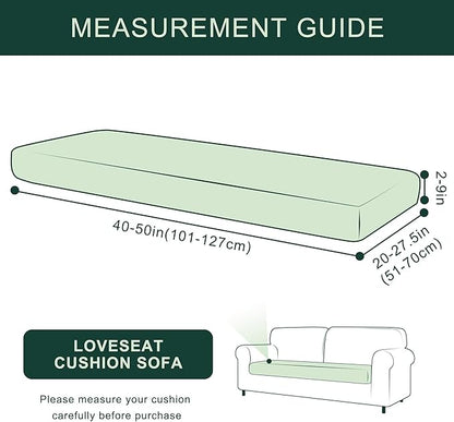 CHUN YI Medium Couch Cushion Cover Stretch for Loveseat, Sofa Seat Slipcovers for Pets, Suitable for Armchair Loveseat Sofa with Spandex Jacquard Washable Fabric(Medium,Smoky Blue)