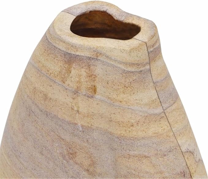 Pemberly Row Handmade Modern/Contemporary Sandstone Curved Vase
