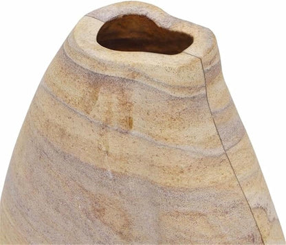 Pemberly Row Handmade Modern/Contemporary Sandstone Curved Vase