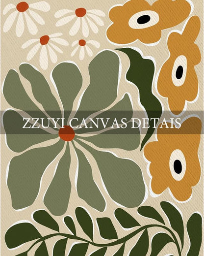 Zzuyi Framed Flower Market Wall Art,Vintage Flower Pictures,Abstract Colorful Flower Painting for Bedroom Living Room Dorm Gallery 12x16 Inch