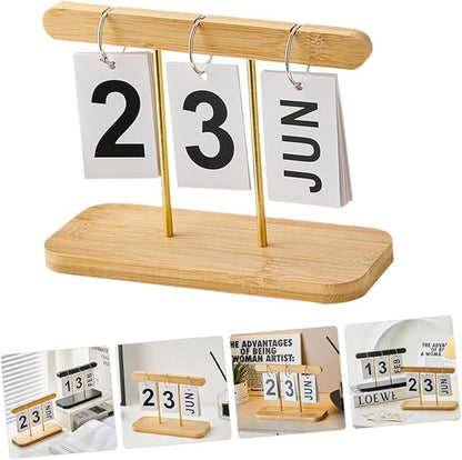 Generic Simple Perpetual Desk Calendar with Movable Blocks for Office Home and Classroom Decoration Reusable Nordic Style Table Ornament for Living and Teacher Desk