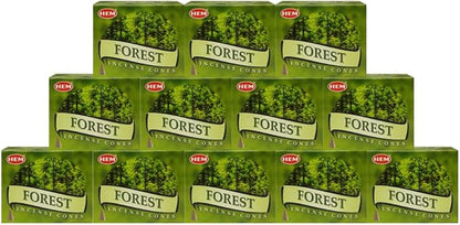 TRUMIRI Forest Incense Cones & Cone Incense Burner Bundle: 120pcs (12 Sets of 10pcs)