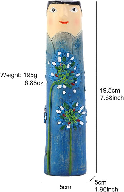 Spring Bud Vases, Bohemian Family Face Vase Boho Cute Home Decor, Character Vase Flower Plant Holder Bathroom Shelf Decor for House Decor Living Room Wedding Centerpieces (H)