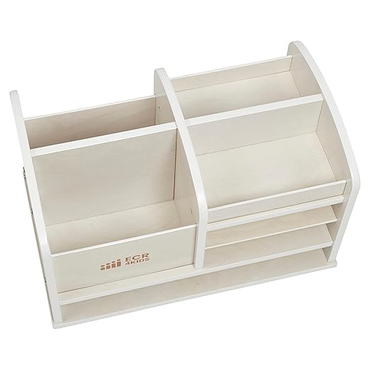 ECR4Kids Tabletop Supplies Storage Center, Teacher Caddy, White Wash
