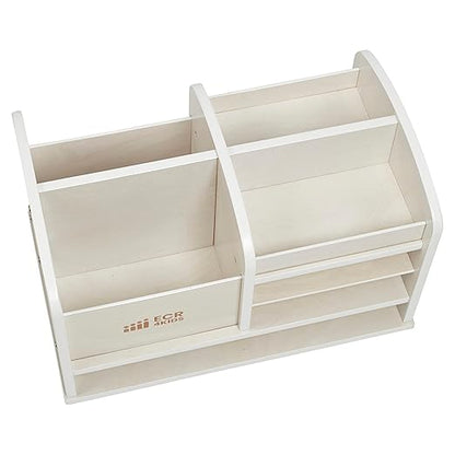 ECR4Kids Tabletop Supplies Storage Center, Teacher Caddy, White Wash