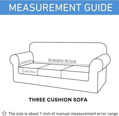 hyha Waterproof Couch Cushion Covers for Pets, Non Slip Sofa Seat Cover for Dogs Washable, Soft Thick Stretch Jacquard Fabric, Sofa Slipcovers with Elastic Bottom (1 Piece for Large, Rust)