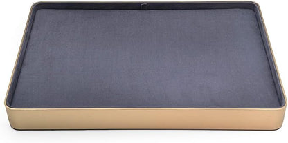 Metal Jewelry Tray, Valet Tray, Bedside Table and Desktop Organizer. It is Stackable and can be Used to Display Watches, Rings, Earrings and Bracelets（Blue）
