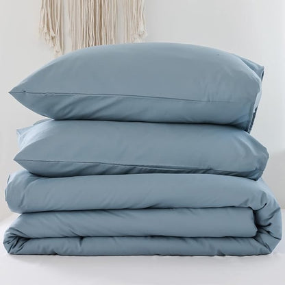 ROSGONIA California King Comforter Set Dusty Blue, 3pcs (1 Boho Cal King Comforter & 2 Pillowcases), All Season Bedding Bedspread Blanket Quilt