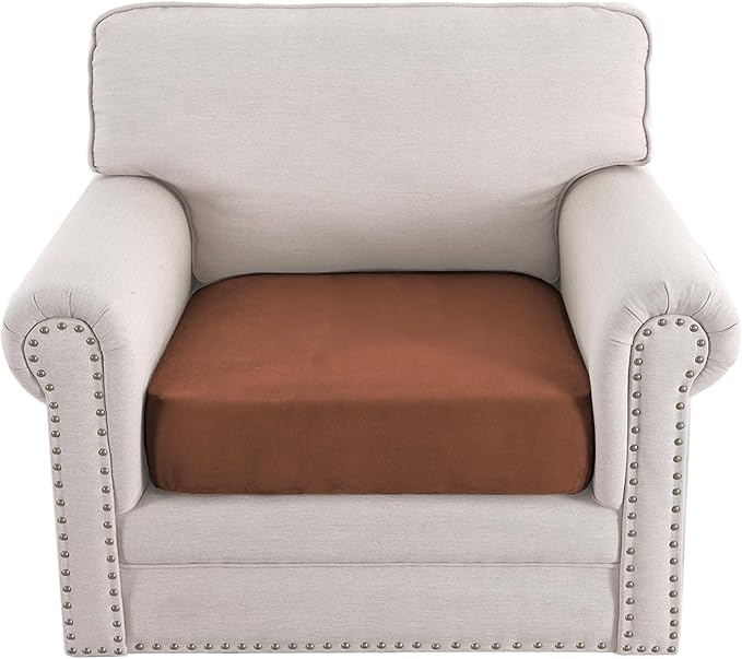 H.VERSAILTEX Suede Arm Chair Covers Stretch Couch Cushion Covers Thick Soft Chair Covers Armchair Couch Cover for Sectional Sofa Covers for Pets Washable(1 Piece Chair Cover, Vintage Clay)