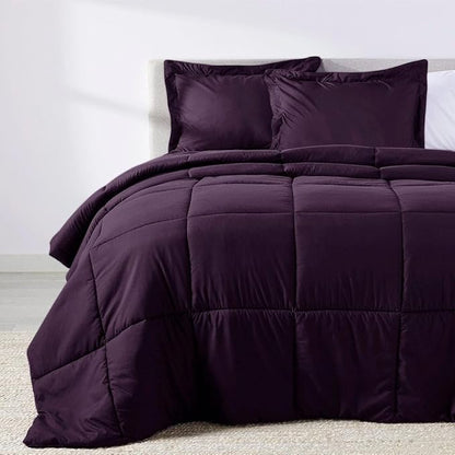 PeachSkinSheets Night Sweats: The Original 1500TC Soft Super Twin/XL Twin Oversized Comforter Set Eggplant