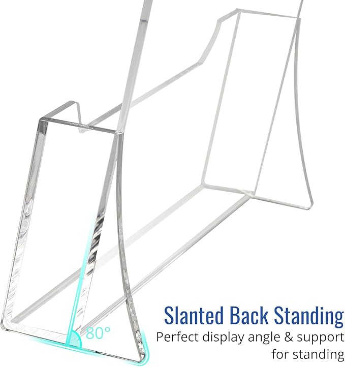 Acrylic Brochure Holder 8.5 x 11 inch 4 Pack, Clear Acrylic Plastic Flyer Holders for Literature Magazine Pamphlet Booklet Menu Journals Display Stand Desk Holder Countertop Organizer