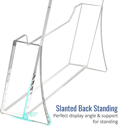 Acrylic Brochure Holder 8.5 x 11 inch 2 Pack, Clear Flyer Holder Plastic Stands for Displaying Pamphlets, Magazines, Literature, Brochures, Booklets, Menu, Desk Holder, Countertop Organizer