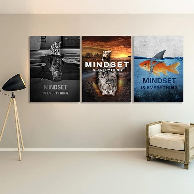 Success Wall Painting Inspirational Wall Art Office Wall Decor Motivational Wall Art Canvas Black Poster Positive Inspirational Framed Artwork Prints Picture for Living Room Office [48''W x 24''H]