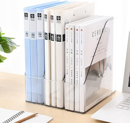 Magazine Holder, Clear Plastic Vertical File Magazine Organizer, Desktop File Magazine Book Storage Shelf for Office Desk(2PCS)