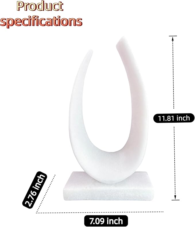 Abstract Sculpture - Modern Imitation Marble Style Arc Ornaments, Minimalist Art Home Decoration, Suitable for Living Room, Office, Bedroom Furnishings