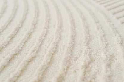 Revival Rugs Record 4'x6’ Machine Washable Area Rug for Kitchen Bedroom - 100% Recycled Oeko-TEX Certified, Medium Pile, Beige, Cream