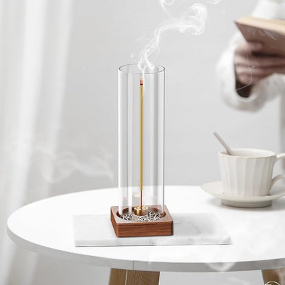 2 Pack Incense Holder for Sticks, Insence-Stick Holder Ash Catcher with Removable Glass, Anti-Ash Flying Mess-Free Incense Burner, Perfect for Meditation Yoga Relaxation, Home Decor