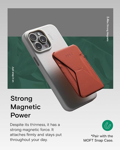 MOFT Magnetic Wallet Stand Compatible with iPhone 17/16/15/14/13/12 Series, Angle Adjustment Magsafe Compatible MOVAS Phone Stand,Clay