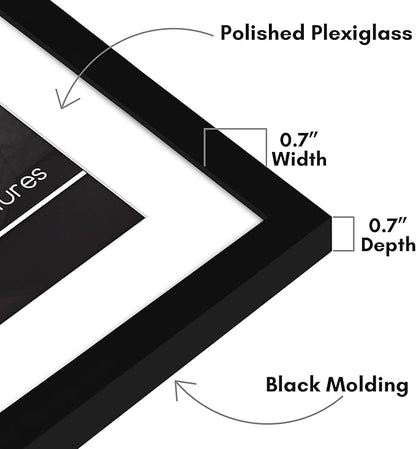 Americanflat 18x26 Poster Frame with Polished Plexiglass - Use as 14x22 Frame with Mat or Display 18x26 Photo Without Mat - Streamline Collection - Thin Border Picture Frames for Wall - Black