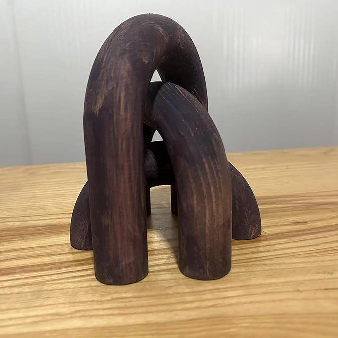 3Pcs Wood Arch Decor Accents - Home Book Table Decorative Rustic Arch Decor Modern Boho Minimalist Coffee Table Bookshelf Living Room Entryway Aesthetic Decorations Objects (Purple)