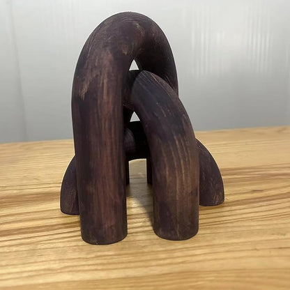 3Pcs Wood Arch Decor Accents - Home Book Table Decorative Rustic Arch Decor Modern Boho Minimalist Coffee Table Bookshelf Living Room Entryway Aesthetic Decorations Objects (Purple)