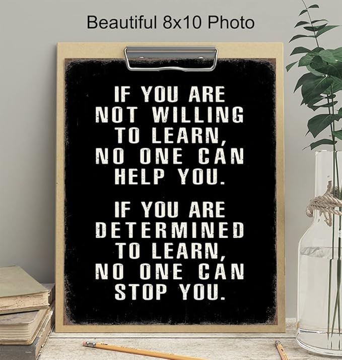 Motivational Wall Art - Office Wall Art & Decor Motivational poster - Positive Quotes Wall Decor - Encouragement Gifts - Positive Sayings for Wall Decor - Entrepreneur Wall Art - Inspirational Quotes