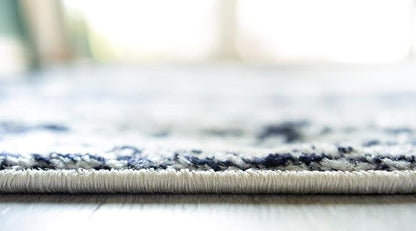 Rugs.com Arlington Collection Rug – 8 Ft Square Blue Medium-Pile Rug Perfect for Living Rooms, Kitchens, Entryways