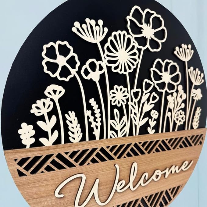 Custom Wooden Welcome Entry Sign, Personalized Front Door Plaque, Rustic Home Wall Accent, Stylish Decoration, Perfect Moving Gift Or New House Present For Families Doorsign_281125_SR6_15