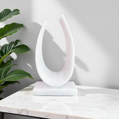 Abstract Sculpture - Modern Imitation Marble Style Arc Ornaments, Minimalist Art Home Decoration, Suitable for Living Room, Office, Bedroom Furnishings