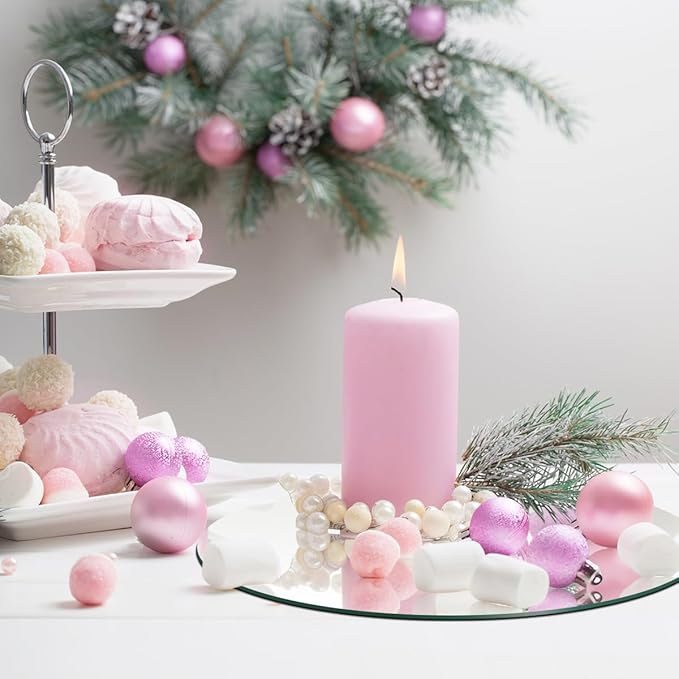 19 Pcs Mirror Centerpieces for Tables, Acrylic Round Small Mirror Trays Decoration Candle Plate Mirrors for Wedding Table Centerpiece Baby Shower Christmas Party Decor and Crafts (6inch/15cm)