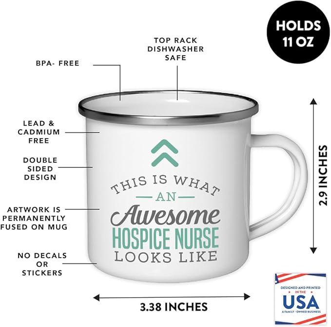 Andaz Press 11oz. Stainless Steel Campfire Coffee Mug Gift, This is What an Awesome Hospice Nurse Looks Like, 1-Pack, Birthday Gift Ideas Coworker Him Her, Includes Gift Box