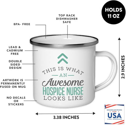 Andaz Press 11oz. Stainless Steel Campfire Coffee Mug Gift, This is What an Awesome Hospice Nurse Looks Like, 1-Pack, Birthday Gift Ideas Coworker Him Her, Includes Gift Box