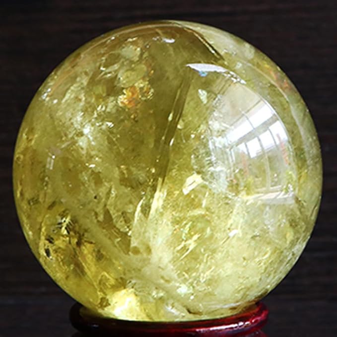 4-5cm/1.57-1.96inch Topaz Ball Polished Natural Yellow Crystal Sphere Decorative Sphere Healing Crystals Ball Healing Stone Crafts Home Decor Ornament Gifts (Topaz, 40-50mm)