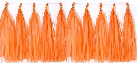 30pcs Paper Tassels Garland Banner Tissue Paper Tassel DIY Party Tassel Garland Decor Hanging Paper Decorations Baby Shower Nursery Wedding Festival Decoration(30, Lt-Orange)