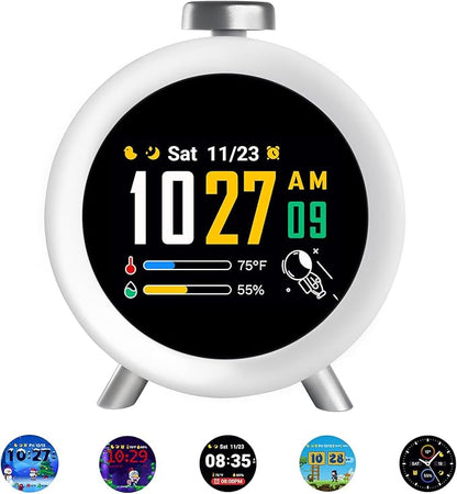 Dekala ChronoSense Alarm Clock for Bedroom Temperature Humidity, 7-Day Programmable 4 Alarms, 100dB Loud Gradual Alarm Clock Heavy Sleeper, IPS Screen Animation, Hourly Chime