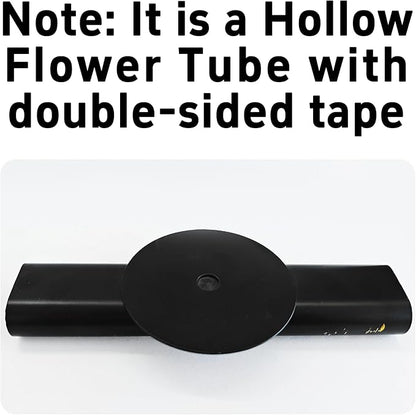 7" Wall-Mounted Flower Tube, Top/Bottom Open Vase Tube, Wall Metal Flower Tube Decoration Holder for Flower Display with Sticker, 2pcs(Black Gold)