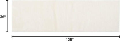 Revival Rugs Stripe 2'7"x9' Machine Washable Runner Rug for Hallway Entryway - 100% Recycled Oeko-TEX Certified, Medium Pile, Beige, Cream