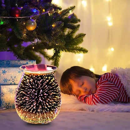 Dicimi 3D Candle Candle Warmer, Electric Oil Burner, Fragrance Warmer for Home Office Bedroom Living Room Present and Decorations (3D Fireworks)