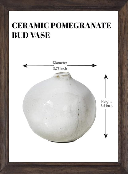 Serene Spaces Living Free-Form Glazed Ceramic Pomegranate Bud Vase, Set of 4- Centerpiece for Vintage Weddings, Events, Measures 3.5" Tall and 3.75" Diameter
