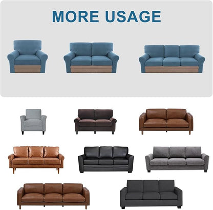 H.VERSAILTEX Multi-Pieces Sofa Covers Stretch Couch Covers Form Fitted Seats and Back Cushions Covers (2 Seat Covers Plus 2 Back Cusion Covers, Bonus 2 Armrest Covers), Dusty Blue