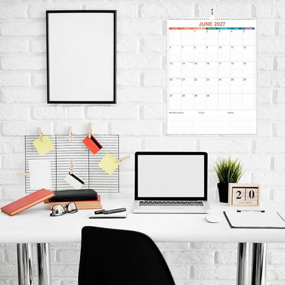 Large Calendar 2026 with Spiral Bound - 18 Month Big Calendar from January 2026 to June 2027, Vertical Large Monthly Calendario 2026-2027 for Wall, 22" x 17", Colorful