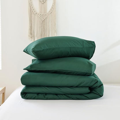 ROSGONIA California King Comforter Set Emerald Green, 3pcs (1 Boho Dark Forest Green Cal King Comforter & 2Pillowcases), Oversized Blanket Quilt