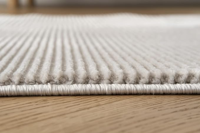 Revival Rugs Stripe 2'7"x9' Machine Washable Runner Rug for Hallway Entryway - 100% Recycled Oeko-TEX Certified, Medium Pile, Taupe