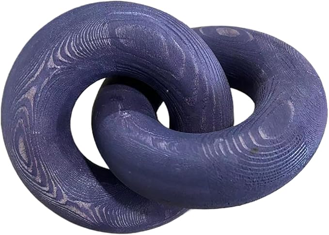 Wood Knot Décor-2 Link Wooden Chain Link Home Decor,Coffee Table Decor Book Shelf Decor Accents Art Decor Living Room Decor Items (Purple)